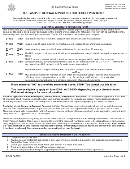 DS-82 form preview