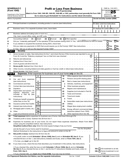 Schedule C form preview