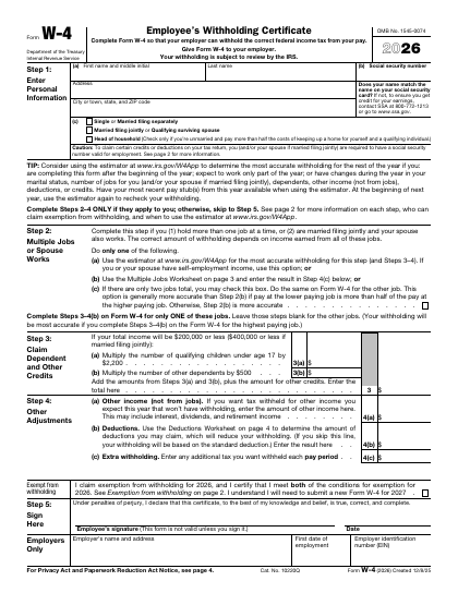 W-4 form preview
