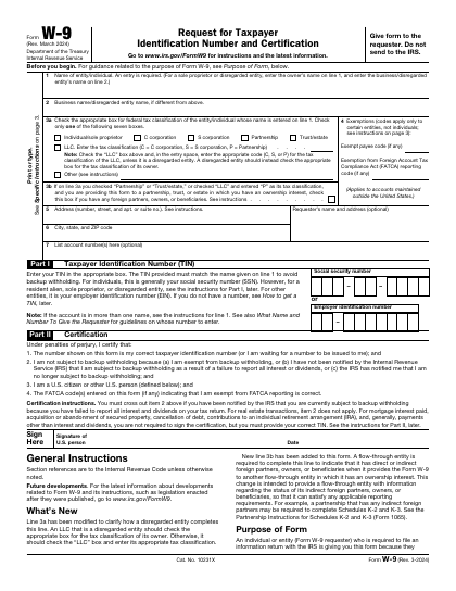 W-9 form preview